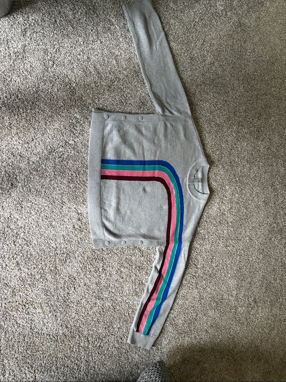 Women’s Lou and Grey Crewneck Rainbow Stripe Knit Sweater. Size XS